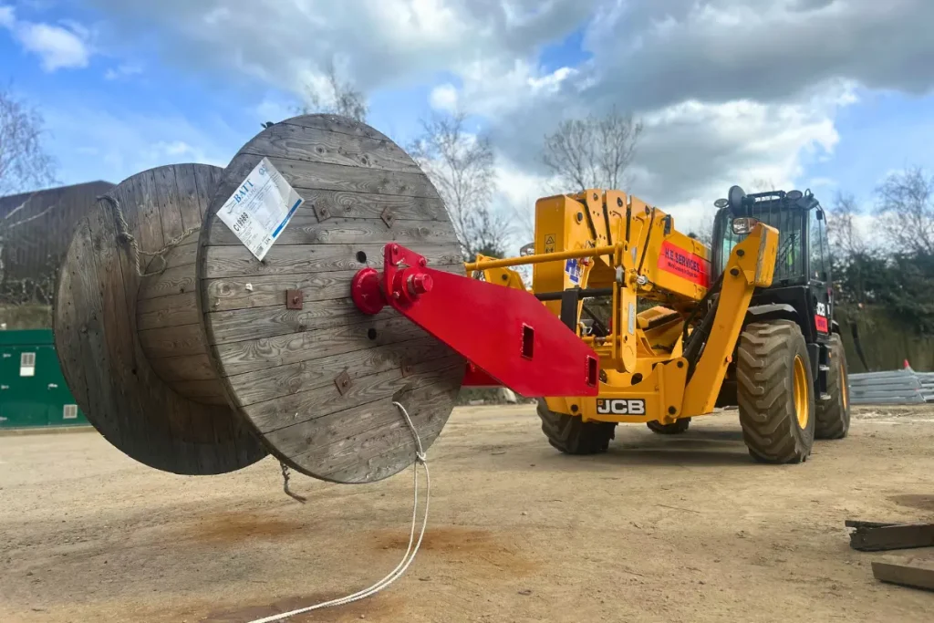 Telehandler Attachment Hire - cable drum handler