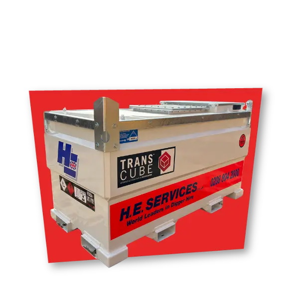 Transcube fuel storage tank - H. E. Services plant hire