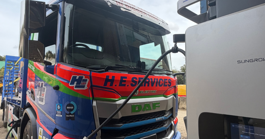 Electric lorry with charger